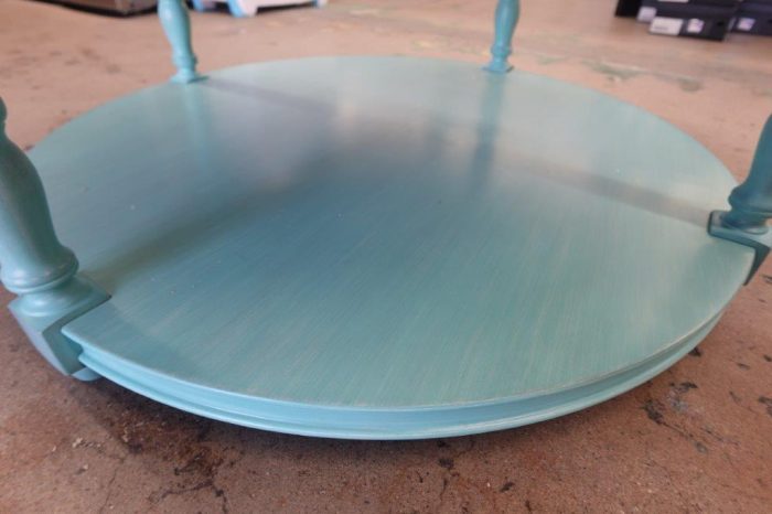 Pioneer Woman Round Wood Coffee Table in Teal - Image 6