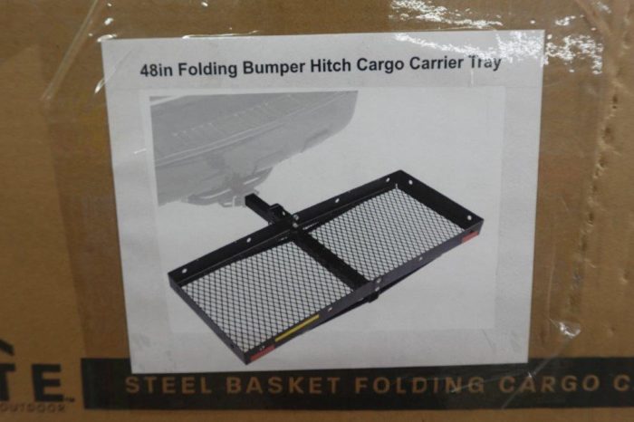 48" Folding Bumper Hitch Cargo Carrier Tray - Image 4