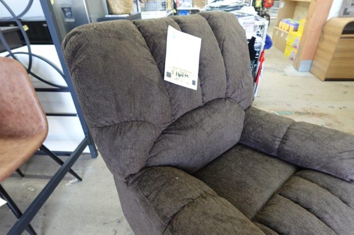 Mainstays Small Spaced Brown Upholstered Recliner - Image 4