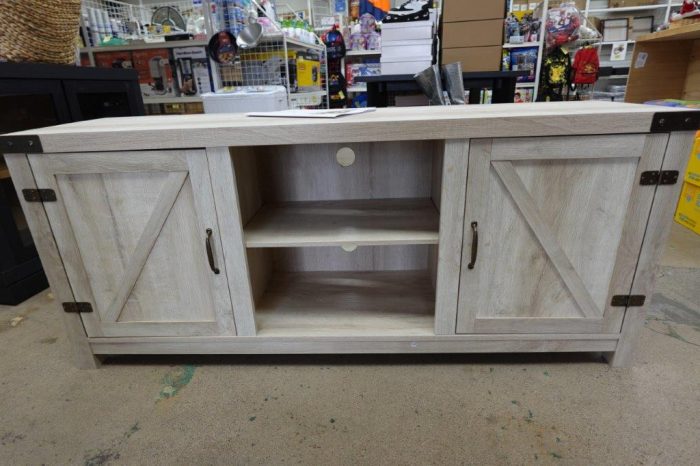 58" Walker Edison Barn Door TV Stand and Entertainment Center - Image 3