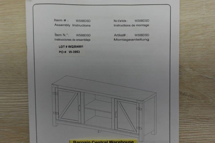 58" Walker Edison Barn Door TV Stand and Entertainment Center - Image 9