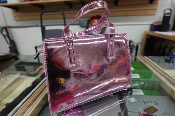 Women's Shoulder and Crossbody Glossy Pink Purse - Image 3