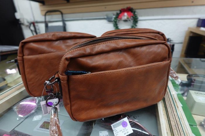 Women's Faux Leather Adjustable Crossbody Bag in Chestnut - Image 2