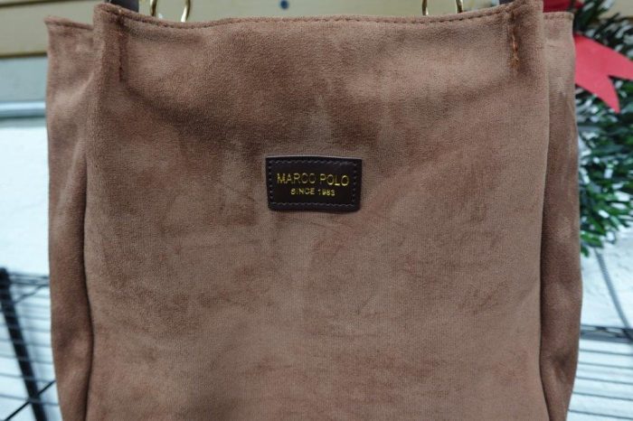 Women's Small Corduroy Tote Handbag in Brown - Image 4