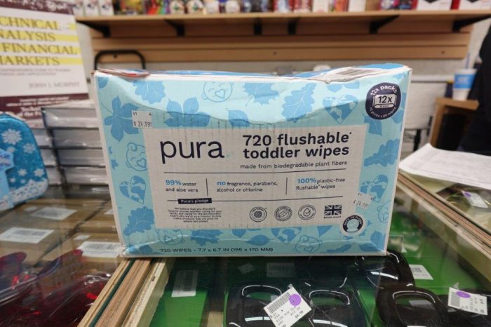 12Pk Pura Flushable Toddler / Baby Wipes - Image 3