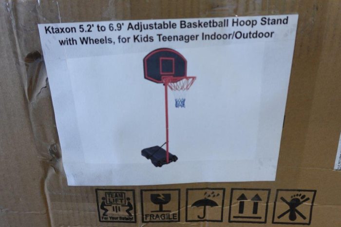 Kids Ktaxon Adjustable Basketball Hoop Stand with Wheels - Image 3