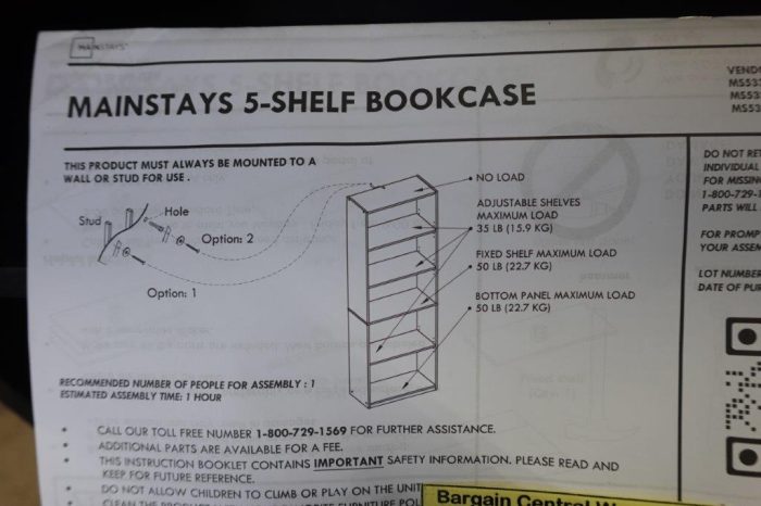 5 Shelf Mainstays Bookcase with Adjustable Shelves - Image 6