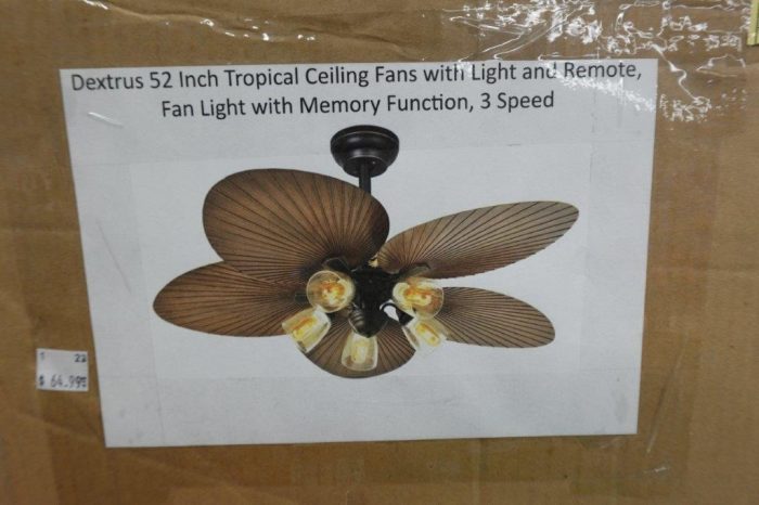 52" Dextrus Tropical Ceiling Fan with Remote - Image 4