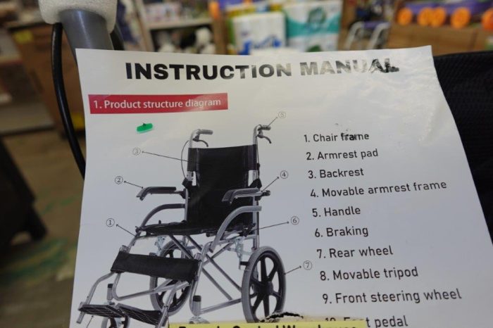 Foldable Travel Wheelchair with Handbrakes - Image 10