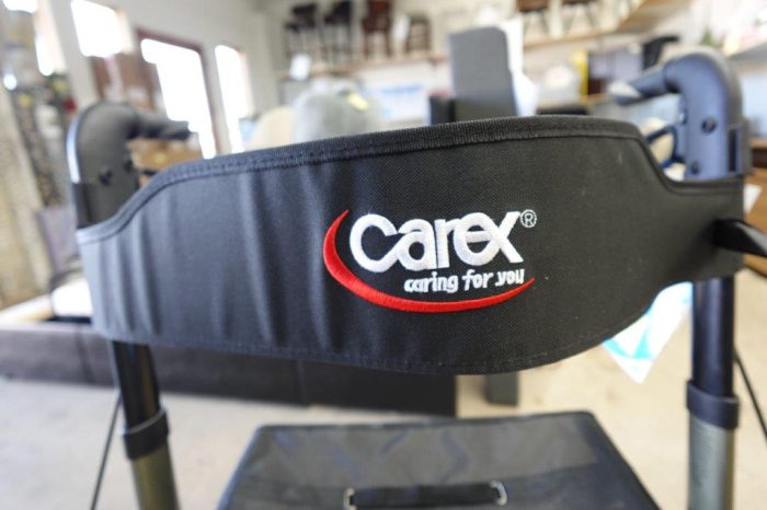 Carex Adjustable Rolling Walker with Seat for Seniors - Image 5