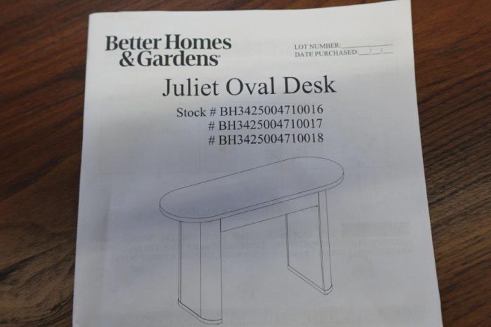 BH&G Juliet Oval Office Desk / Table with Soft Closing Drawer - Image 8