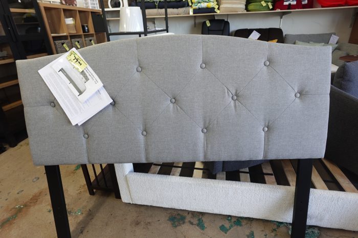 Full Size Diamond Button Tufted Upholstered Platform Bed Frame Completed - Image 3