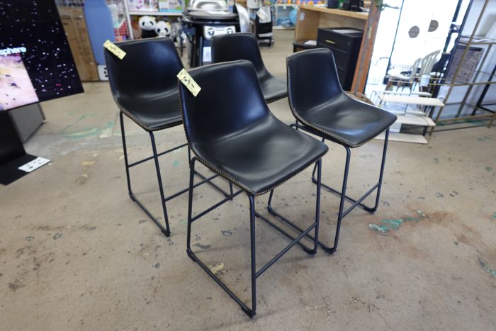 Set of 2 Sweetcrispy Counter Height Modern Faux Leather Bar Stools - Image 2