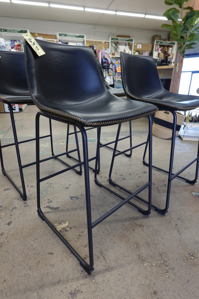 Set of 2 Sweetcrispy Counter Height Modern Faux Leather Bar Stools - Image 3