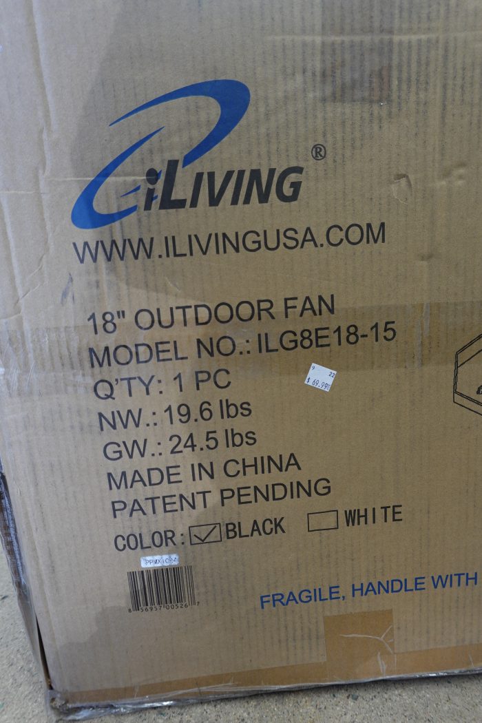 18" iLiving Wall Mounted Indoor / Outdoor Fan - Image 3