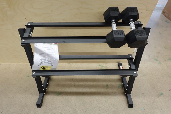 Fitvids 2 Tier Dumbbell / Weight Rack with 25LB Dumbbell Pair - Image 2