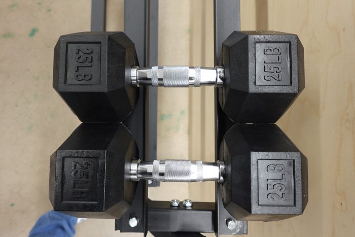 Fitvids 2 Tier Dumbbell / Weight Rack with 25LB Dumbbell Pair - Image 5