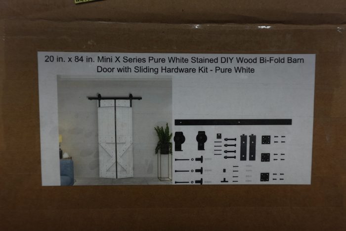 20" x 84" Bi-Fold Barn Door with Sliding Hardware Kit in White - Image 4