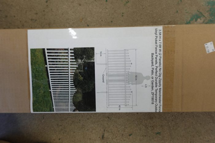 3.5' x 7.6' Zippity No Dig White Manchester Picket Fence Kit - Image 3