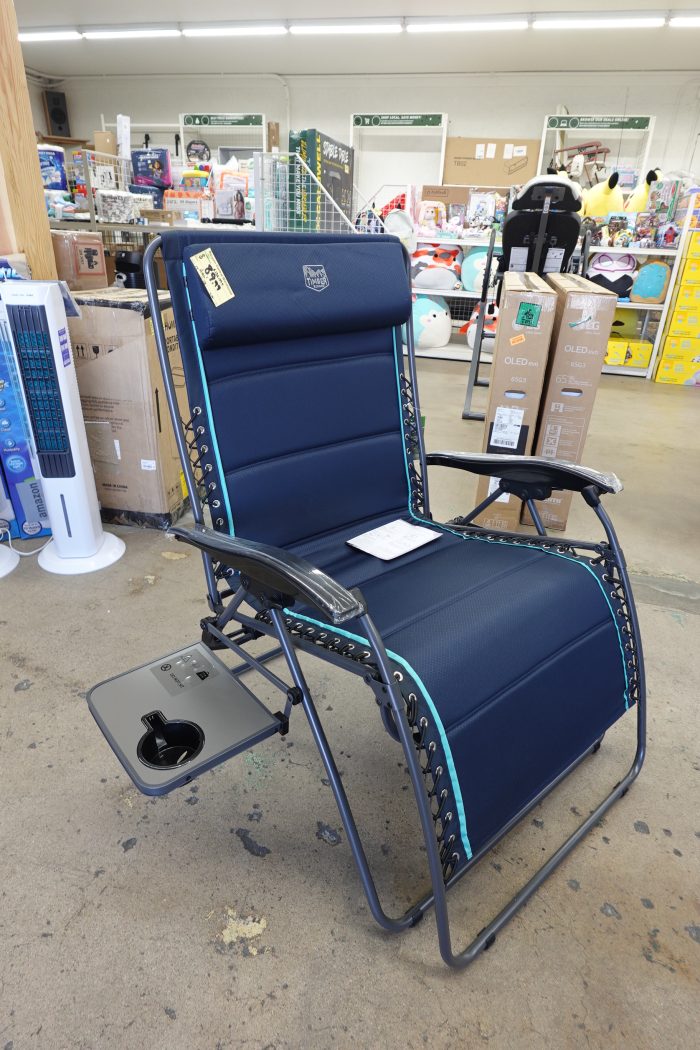 TIMBER RIDGE 33" Wide Oversized Zero Gravity Chair w/ Side Table in Blue (500lb Capacity) - Image 2
