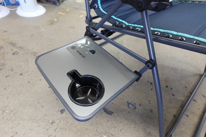 TIMBER RIDGE 33" Wide Oversized Zero Gravity Chair w/ Side Table in Blue (500lb Capacity) - Image 6