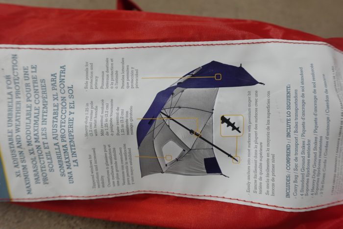 9' Sport-Brella Heavy Duty Outdoor Umbrella with Privacy Panels in Red - Image 5