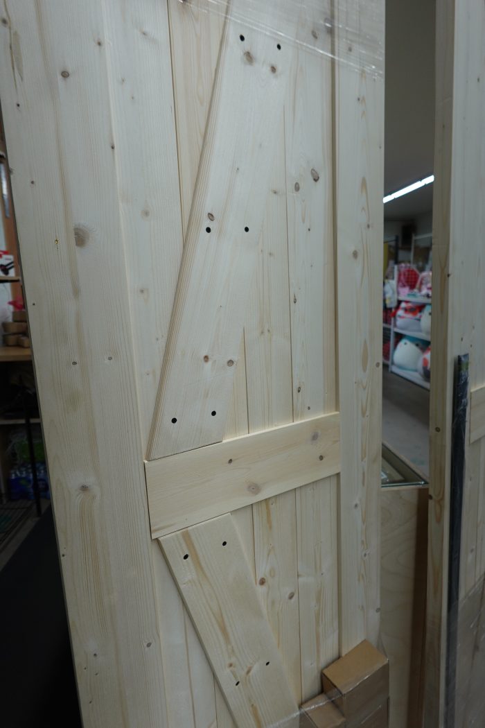 24" x 84" S&Z TOPHAND Double Unfinished Sliding Barn Door - Image 5