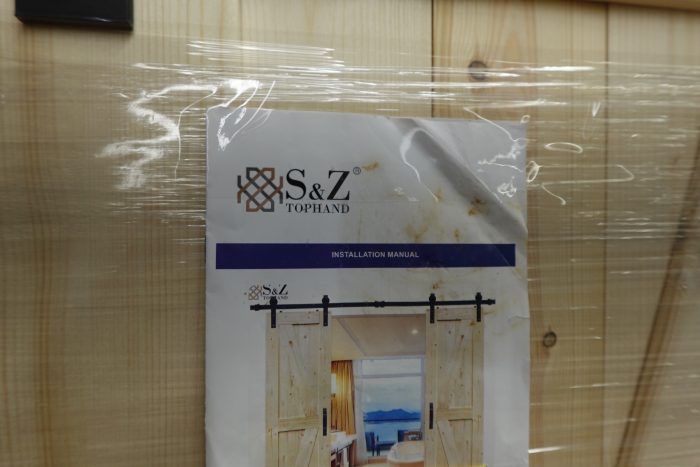 24" x 84" S&Z TOPHAND Double Unfinished Sliding Barn Door - Image 6