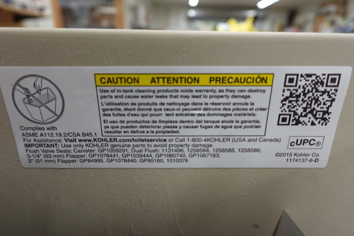 Kohler Wellworth 1.28 GPF Single Flush Toilet Tank K-4467-0 - Image 7