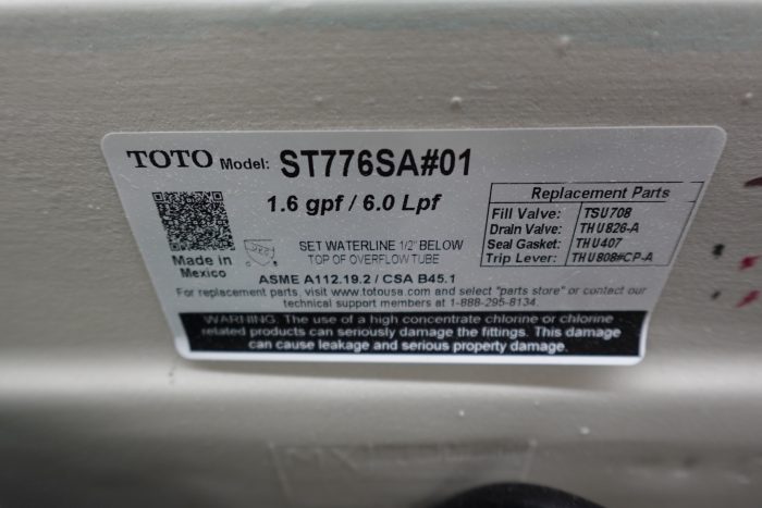 TOTO Drake 1.6 GPF ST776SA #01 Toilet Tank - Image 8