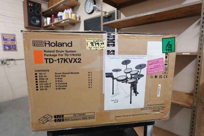 5 Pc Roland V TD-17KVX2 Quiet Electronic Drum Kit with 2 Crashes - Image 2