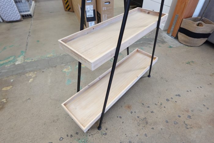 3 Tier DecMode Black Metal A-Frame Shelving Unit Bookshelf - Image 3