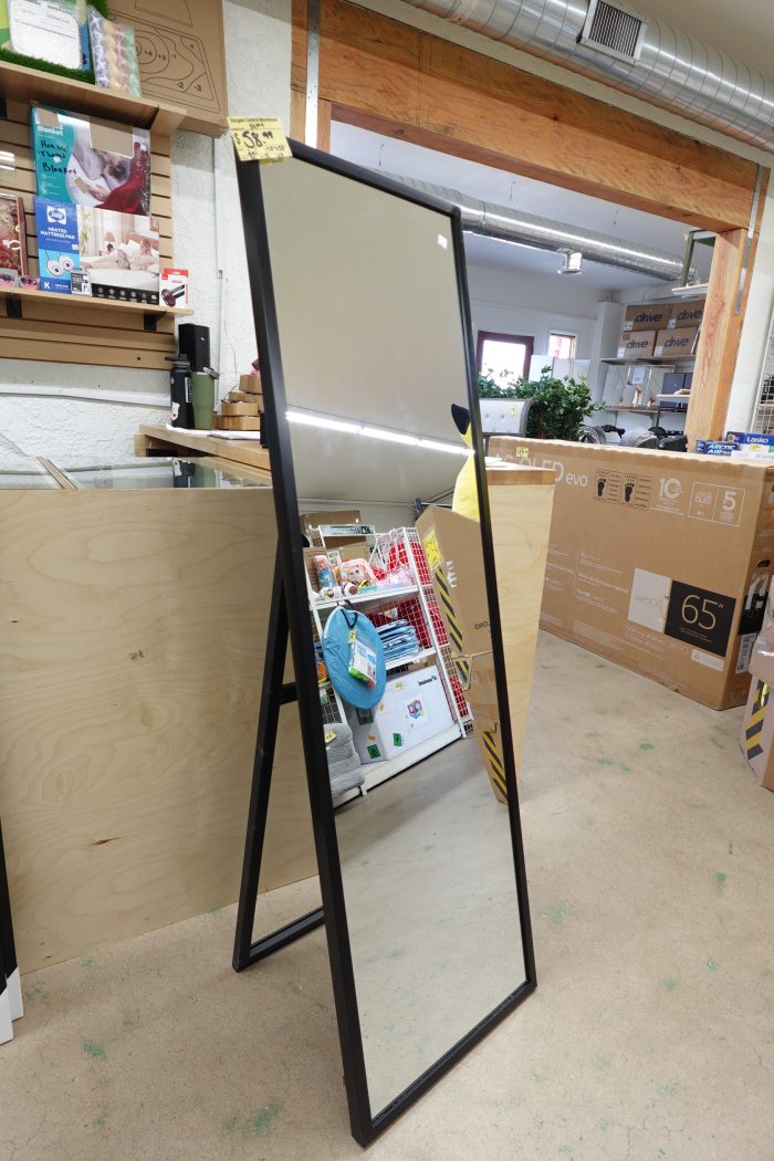 17.5" x 58" Everly Hart Framed Black Free Standing Floor Mirror - Image 3