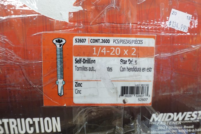 1/4"-20 x 2" Monster Fastener Zinc Plated Steel Coarse Self-Drilling Screws - Image 3