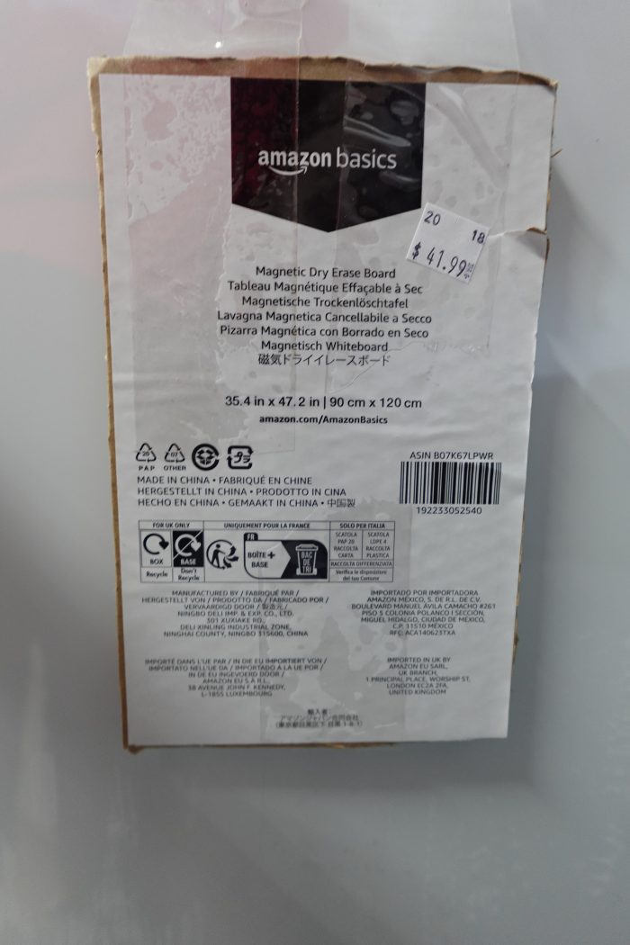 36" X 48" Amazon Basics Magnetic Whiteboard / Dry Erase Board - Image 7