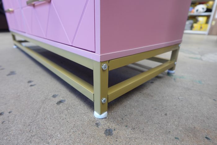 6 Drawer Garveehome Wooden Nightstand Storage Dresser in Pink - Image 9