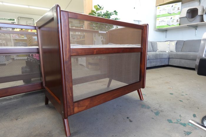2-in-1 BreathableBaby Mini Mesh Baby Crib with Mattress in Walnut - Image 4