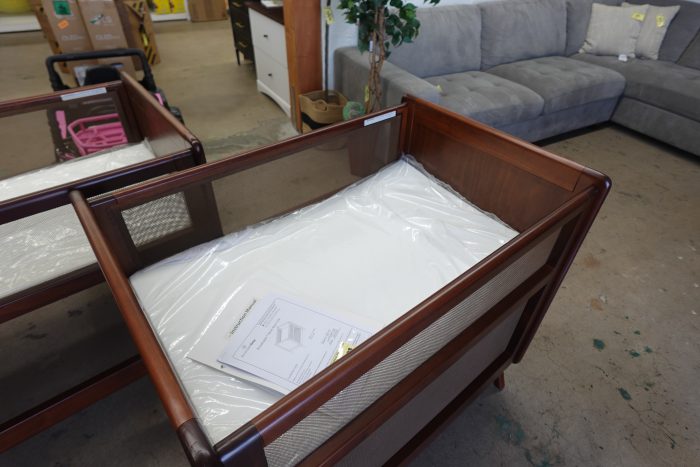 2-in-1 BreathableBaby Mini Mesh Baby Crib with Mattress in Walnut - Image 6