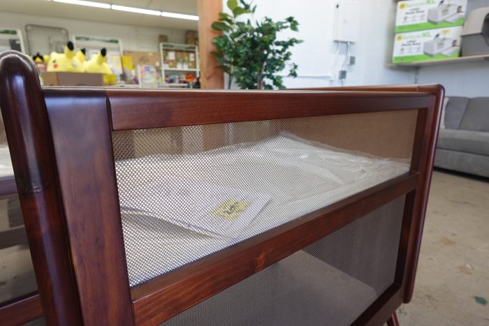 2-in-1 BreathableBaby Mini Mesh Baby Crib with Mattress in Walnut - Image 7