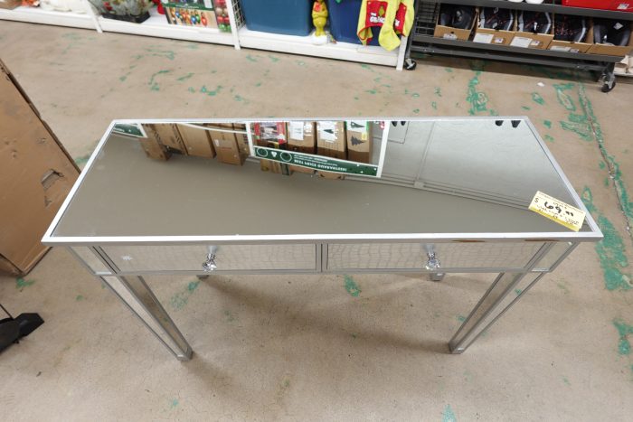 42" Convenience Concepts 2 Drawer Silver Mirror Console Side Table - Image 3