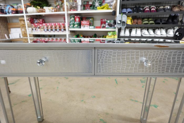 42" Convenience Concepts 2 Drawer Silver Mirror Console Side Table - Image 6