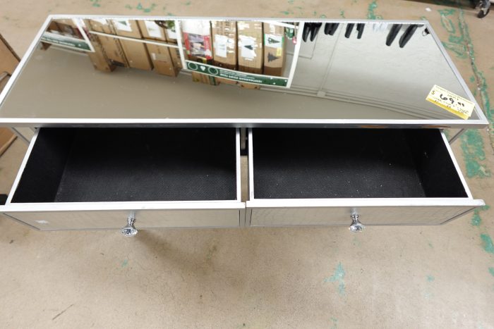 42" Convenience Concepts 2 Drawer Silver Mirror Console Side Table - Image 7