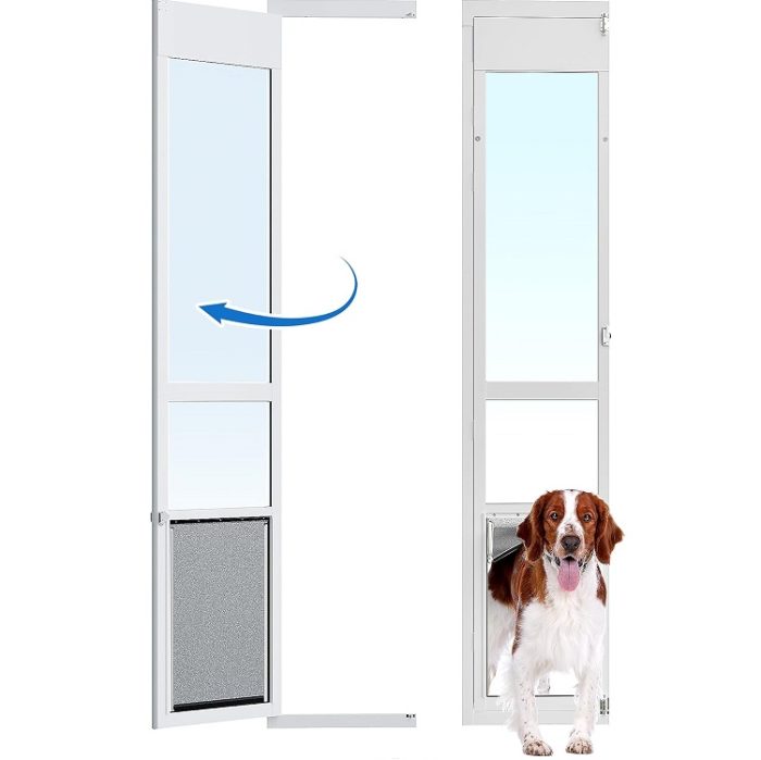 XLarge Openable Pet Door for Sliding Glass Doors - 91 7/16" to 96" H - Dog Door 13.4” x 23.7”