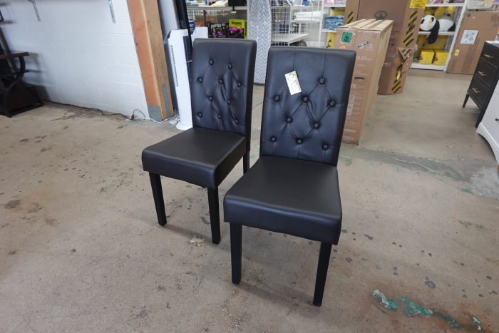 Set of 2 Alden Design Parson Faux Leather Dining Chairs - Image 2