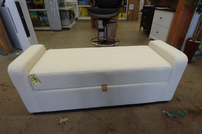 BH&G Springwood Boucle Side Storage Bench in Cream - Image 2