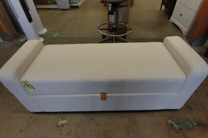 BH&G Springwood Boucle Side Storage Bench in Cream - Image 3