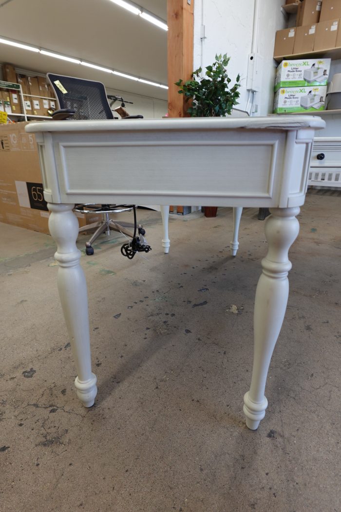 Country Meadows L-Shaped Wood Desk with USB Ports in Antique White - Image 6