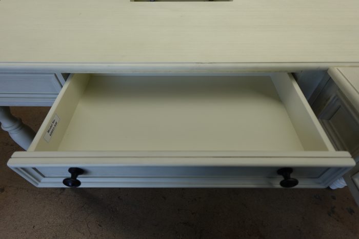 Country Meadows L-Shaped Wood Desk with USB Ports in Antique White - Image 10