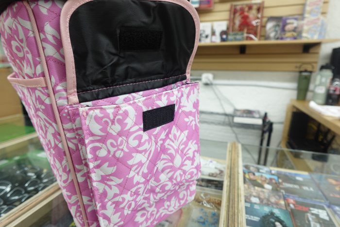 Lakeside Collection Rolling Sewing Machine Pink Damask Tote - Image 5