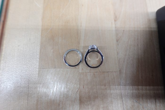 Size 5 SFTING Sterling Silver Halo Wedding Ring Set for Women - Image 5